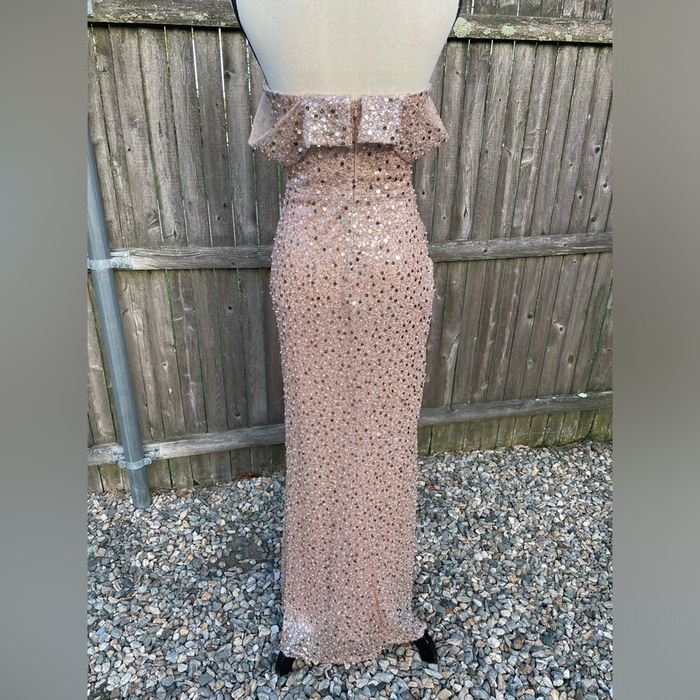 Prom Dress Ladivine Cinderella Divine Sequin 4  Gown CD260 Rose Gold Bridesmaid - Picture 4 of 11